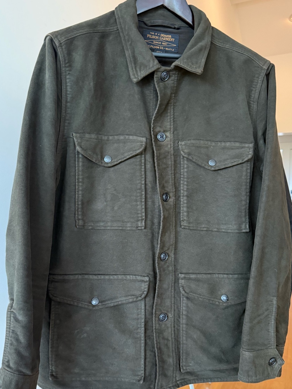 Filson Moleskin Work Coat / Barn Jacket Siberian Brown Heavy 13oz Cotton